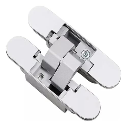 Bisagra oculta ajustable para puertas ocultas de madera, plegable, 180 grados, apertura interior exterior, instalación de acero inoxidable, aleación de zinc giratoria