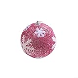 Sisinkal Rosa Weihnachtskugel 10 cm Weihnachtsbaumschmuck Schaumstoff hängende Dekoration Urlaub...