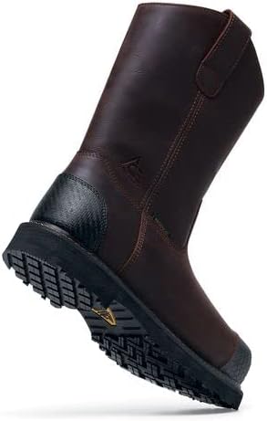 ACE Work Boots Bronco IV, Men's, Women's, Unisex Composite Toe (CT) Slip Resistant Work Boots, Water Resistant, Brown, Men's 8.5 / Women's 10