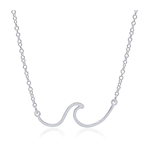 WANDA PLATA Ocean Wave Necklace for Woman Sterling Silver 925, Surf, Young Girl, Sea Wave Cover