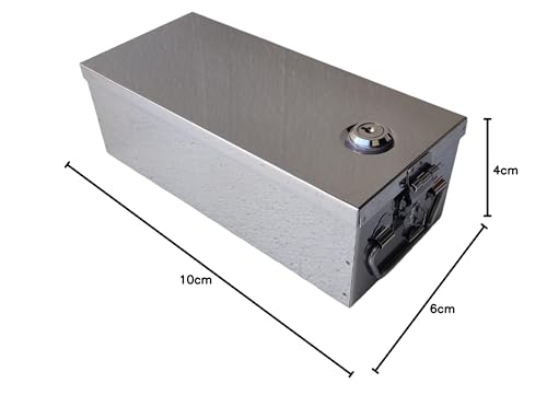 Image of Stainless Steel Safe Bank Locker Boxes For Jewellery Boxes, Check book Box, Cash Box Size - 12 Inch (L-31cm, W-13cm, H-9.5cm)(With Pre fited Lock & 2 Key) (Standard Jewel 12)
