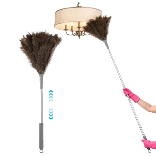 Extendable Ostrich Feather Duster with Metal Handle 7–51in