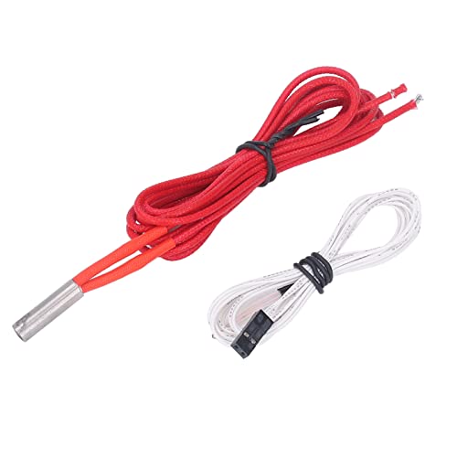 3D Printer Hotend Kit 3D Printer Hotend Kit Accessories 6Pcs 12V 40W Heating Tube Pipe and 6Pcs Thermistor