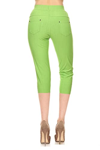 Image of Leggings Depot Women's Cotton Blend Stretch Pull-on Jeggings Casual Pants with Pockets (Available in Plus Size)
