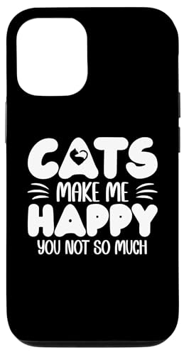 Cats Make Me Happy You Not So Much Humans Make My Head Hurt �X�}�z�P�[�X iPhone 12/12 Pro �p