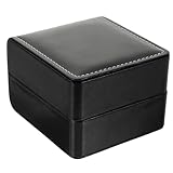 LRXIYODE Estuche Organizador de Relojes Portátil de Cuero PU Negro Caja de Almacenamiento Resistente y Antivibración para Viaje y Exhibición para Hombres y Mujeres