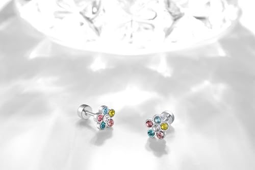 Titanium Earrings,Hypoallergenic Titanium Implant Grade Earrings for Sensitive Ears, Helix Flat Back Stud Earrings for Girls Women3