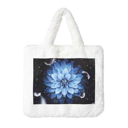 Sac à main en peluche bleu et blanc, l'accessoire cocooning qui réchauffe votre style