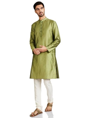 Image of Amazon Brand - Symbol mens Festive Long Kurta & Pyjama Set (2pcs)