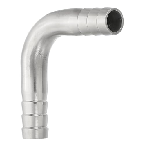 PATIKIL 90 Degree Elbow Hose Barb Fitting, 1/2in Stainless Steel, Silver, 1 Pcs