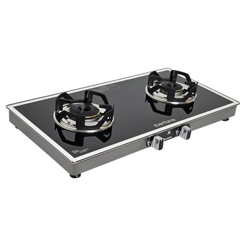 Image of Everflame Ascent 2 Burner Gas Stove | Manual Ignition | LPG Gas Stove | 6mm Glass | ISI Certified | 5 Years Warranty on (Glass & Burners) + 2 Years Comprehensive Warranty + Doorstep Product Service