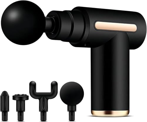 Massageador Elétrico Pistola Muscular Profissional Recarregável 4 Ponteiras Massagem Relax...