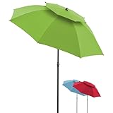 Doppler Sonnenschirm 200cm in grün I für Strand sowie Balkon & Terrasse I...