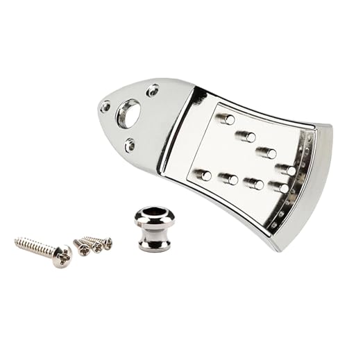 Hellery マンドリンテールピース ネジ付き 表面研磨済み 丈夫な弦プレート 8弦マンドリンギター用楽器パーツ