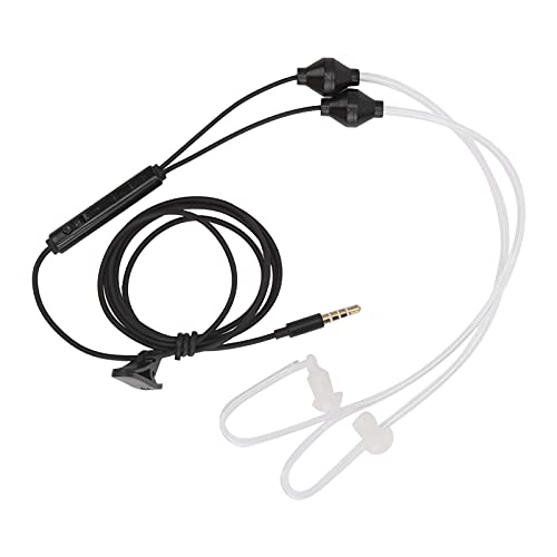 電話イヤフォン、エアチューブイヤホン軽量デザインサムスンの人間工学的デザイン(黒)