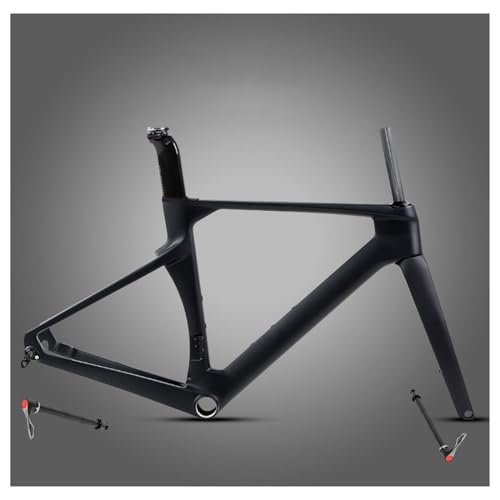 HIMALO Carbon Road Bike Frameset 700C 43.5/46/48/50/52/54/56cm Disc Brake Racing Frame Lightweight Thru Axle Frame Internal Routing(50CM)