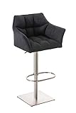 Dieser exklusive Barhocker überzeugt durch modernes Design und hohen Sitzkomfort. Er verfügt über ein robustes Gestell aus Metall oder Edelstahl mit einer integrierten Fußablage.