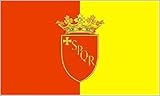 U24 Aufkleber Rom mit Wappen Flagge Fahne 8 x 5 cm Autoaufkleber Sticker