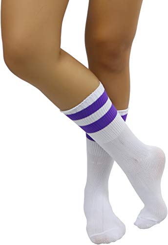 Image of ToBeInStyle Women's Acrylic Ankle Hi With Double Stripe Top Crew Fun Athletic Socks