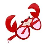 Cabilock Lunettes de Soleil Hawaïennes Crabes Rigolotes Accessoire de Fête Tropicale et Portable Lunettes de Plage pour Photobooth Été Prop Original pour Soirée Luau