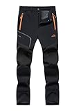 Cavva Mens Winter Trousers Waterproof Hiking Outdoor Trousers Fleece Thermal Work Trousers Ski Walking Pants with Zip Pockets Black 38