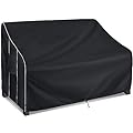 FORSPARK Patio Furniture Sofa Covers 85W x 37D x 35H 3-Seater inch Outdoor Waterproof Couch Loveseat Bench Cover, Black