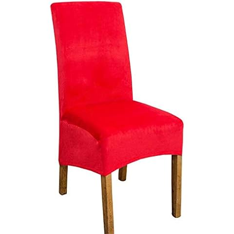 abodos Dining Chair Cover,Soft Stretch Fabric High Back Chair Covers,Removable And Washable Chair Slipcovers for Home/Restaurant Hotel,red,set of 6 Cover