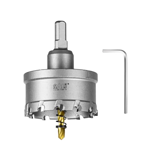 Image of SALI 2-3 /8 inch (60mm) TCT Hole Saw Kit Tungsten Carbide Tipped Hole Saw Drill Bit with Titanium-Plated Pilot Drill bit for Metal, Stainless Steel, Iron, Plastic