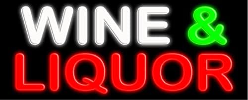 Letrero de neón con cristal de vino y licor #10652 fabricado en Estados Unidos