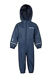 Atmungsaktiv Mountain Warehouse Puddle Regenanzug Bedruckt - versiegelte Nähte, Atmungsaktiv, Kinnschutz, Reflektierende Details - Ideal für Reisen, Frühling Blau 12-18 Monate