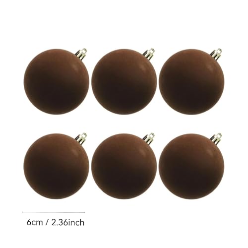 6Pcs 2.36 Inch Mini Shatterproof Hanging Christmas Ornaments for Tree Decor (Coffee) - image 7