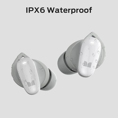 Image of Monster N-Lite 206 Bluetooth Earbuds Wireless Earphones Bluetooth 5.4 in-Ear Earbuds Headphones Built-in Mic, Touch Control, IPX6 Waterproof, Comfortable Fit, Type-C Charging, 25H Playback, White