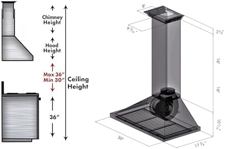 ZLINE 30 in. Convertible Vent Wall Mount Range Hood in Stainless Steel with Crown Molding (KBCRN-30) — view 8