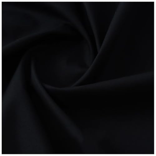 Tissu en popeline de coton noir 1.4x8m pour couture de vetements et doublures