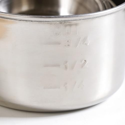 Image of Nestasia Stainless Steel Measuring Cups & Spoons Set of 8 - Stain & Rust Resistant Measuring Cups with Measurement Markings for Cooking & Baking | 100% Food Safe, Dishwasher Safe & Nested Tools