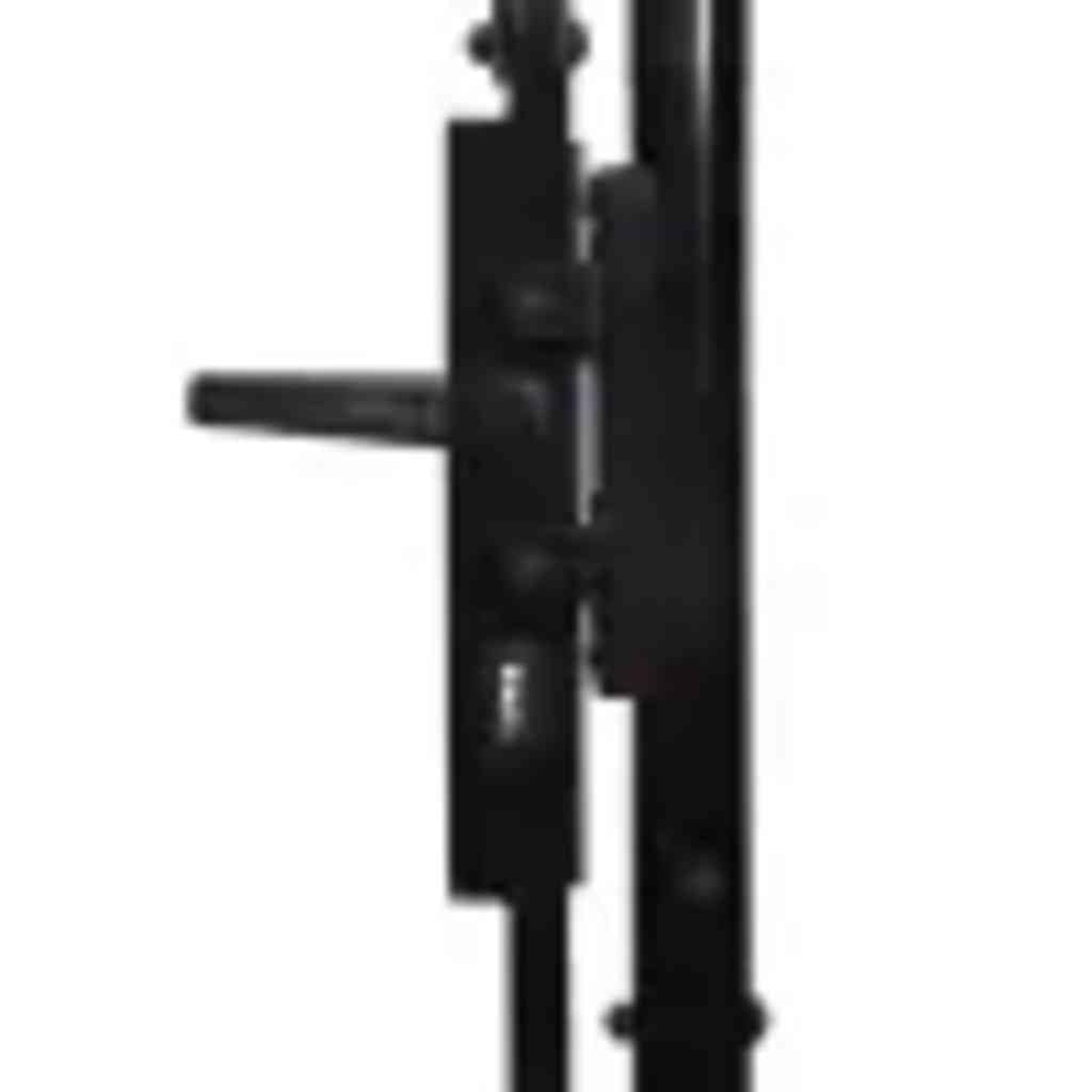 vidaXL Cancello per Recinzione a Doppia Anta Woerden con Punte Robusto Durevole Privacy con Serratura e Chiavi Ingresso Pedonale in Acciaio 299,5x174,5 cm Nero