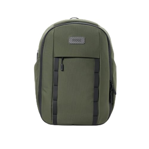 Ridge Commuter Pro Backpack - Weatherproof 840D Ballistic Nylon Laptop Bag, Fits 16" Laptop, Tech Organizer Travel Backpack (Matte Olive)