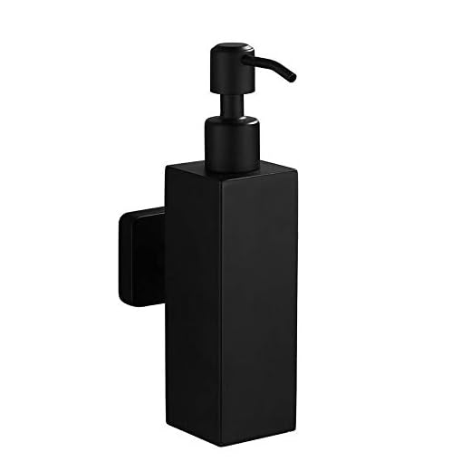 Tvålpump Flytande emulsionsdispenser Kökshandtag Tvålbehållare Väggmonterad 304 Rostfritt Stålduschpump (Svart) Tvättställ för bänkskivor (Color : Square, Size : Wall-mounted)