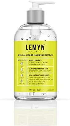 Lemyn Organics Medical Grade Hand Sanitizer Gel - 97% ORGANIC - 12 FL.OZ.