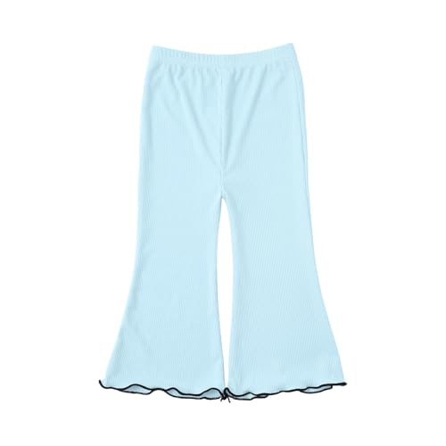 Girls Wide Leg Flare Pants Elastic Waist Yoga Bell Bottom Sweatpants Kids Soft Solid Trendy Trousers with Pockets2