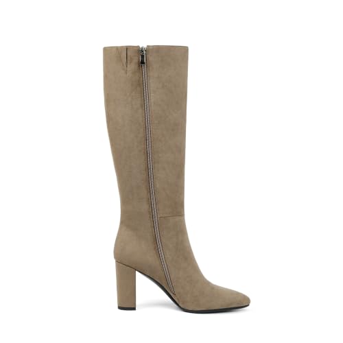 Image of Modatope Knee High Boots Women Pointed Toe Boots Chunky Heels Side Zipper | Fall Spring Winter Fashion Dress Tall Boots, Evening Bridal office Long Boots