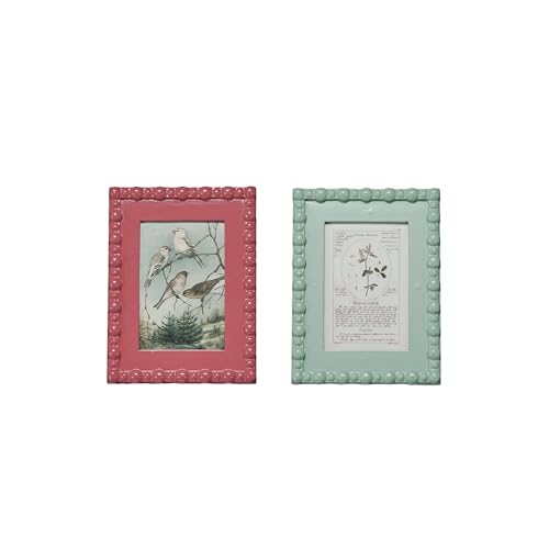 Creative Co-Op Charming Hobnail Vintage Frames, Multicolor, Set of 2
