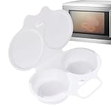 Fabricante de huevos para microondas,Hervidor de huevos para microondas | Huevos de bricolaje Huevos escalfados redondos Capacidad de 2 Vapor para el desayuno