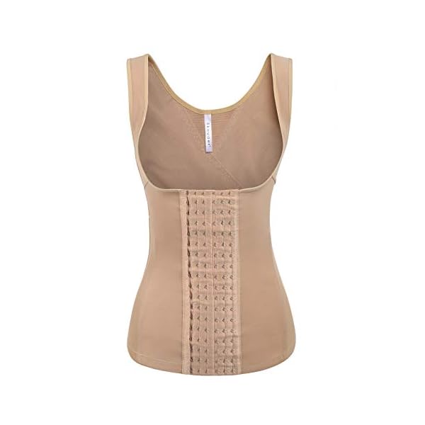Ekouaer-Waist-Trainer-For-Women-Underbust-Corset-Vest-Body-Shaper-Tank-Top-Cincher-Shapewear-With-Hooks-S-4XL Ekouaer Womens Waist Trimmer Shapewear For Weight Loss Corset(Nude, L fit 33-35 Inch Waistline)