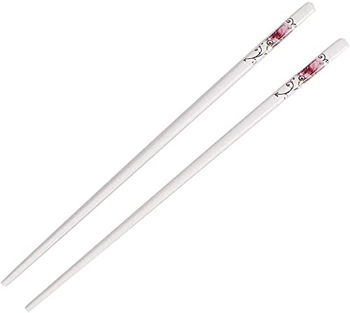 Baguettes en métal Baguettes Baguettes réutilisables Baguettes de Cuisine 5 pairtes en Porcelaine Blanche, Baguettes Chinoises en céramique pour Usage Familial Sushi Nouilles Hot Pot Chopsti
