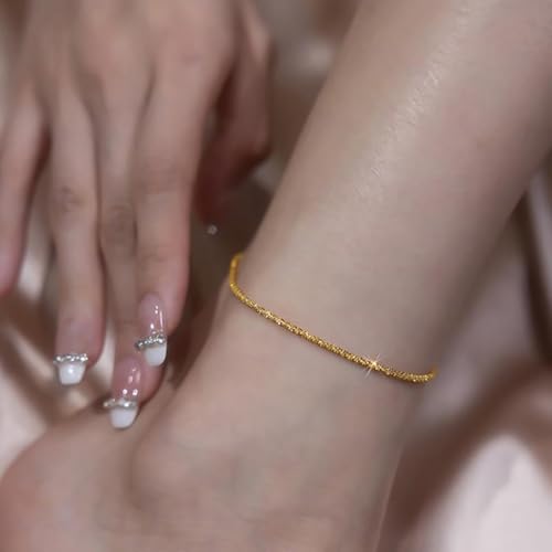 Image of Nanafast Women's Ankle Bracelets, Sparkling Multi-layer Anklet Bracelets for Women, Adjustable Shiny Gold /Silver Anklets for Women, Beach Cute Anklets Jewelry for Summer