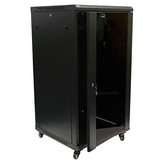 NavePoint 22U IT Wall Mount Network Server Data Cabinet Rack Glass Door Locking Casters