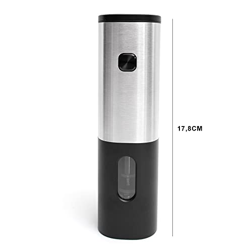 Moedor de Pimenta e Sal Elétrico Com Regulador de Moagem e Mini pincel (Inox)