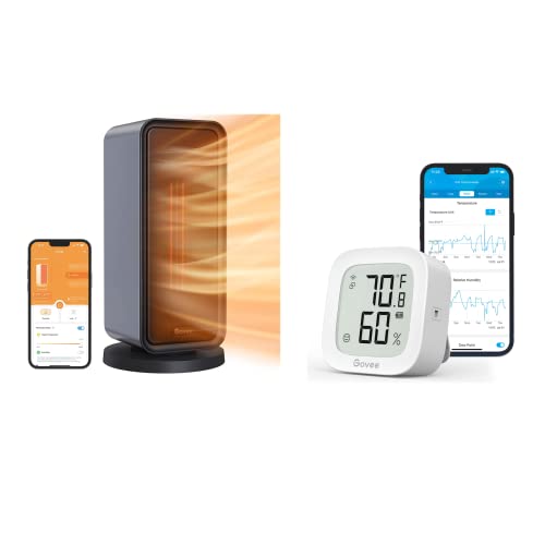 Govee Space Heater H7130 Bundle With Govee Wifi Digital Hygrometer Thermometer H5103 For Indoor Home Bedroom #TOP23