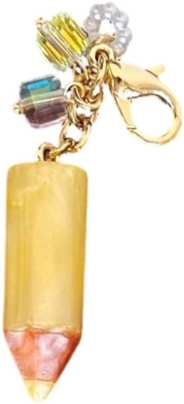 Fuqimanman2020 Colorful Pencil Charms Keychain with Tassel Cute Mini Pencil Decor Teacher Appreciation Jewelry Gift
